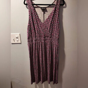 Lane Bryant Multicolored Design Sleeveless Faux Wrap Top Dress in Size 18/20